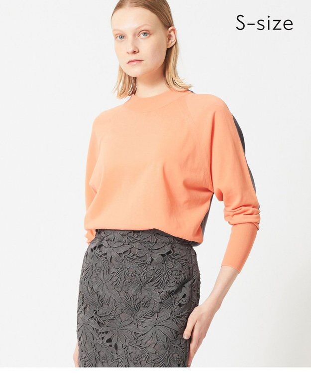 BEIGE， 【S-size】PIERIS / ドルマンスリーブニット Apricot×Slate