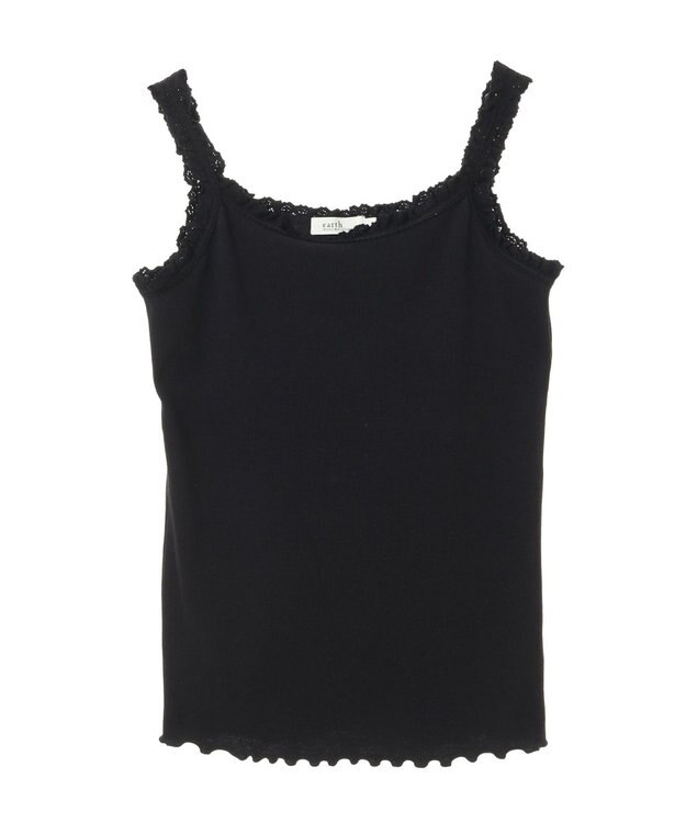 earth music&ecology フリルキャミ Black