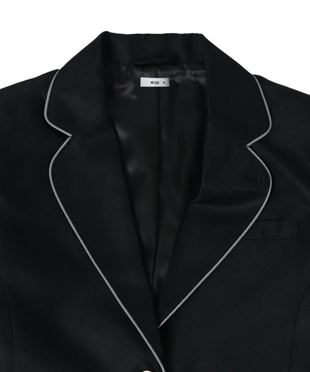 WEGO 【SCHOOLITEM】スクールパイピングブレザー ブラック