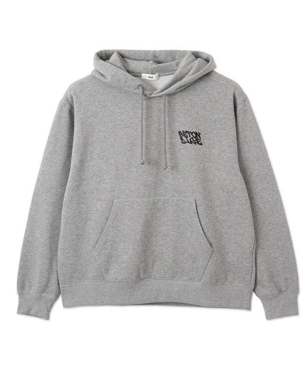 WEGO 【裏起毛/ユニセックス着用ITEM】リラックスフィットグラフィックパーカー 杢グレー