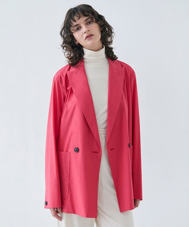 BEIGE， 【洗える・FUDGE 6月号掲載】MALLOW / コットンテーラードオーバージャケット Poppy Red