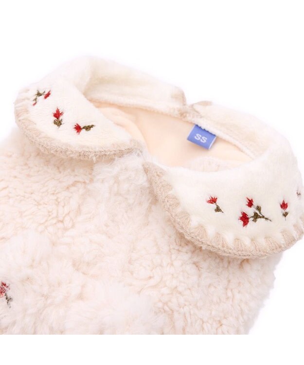 PET PARADISE ペットパラダイス お花刺繍 ボアベスト  小型犬 ホワイト