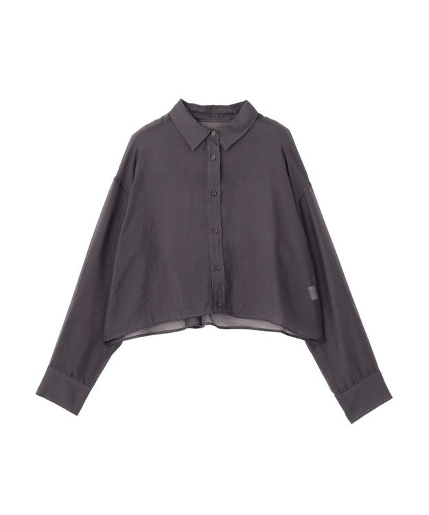 earth music&ecology 【WEB限定】シアーショートシャツ Charcoal Gray