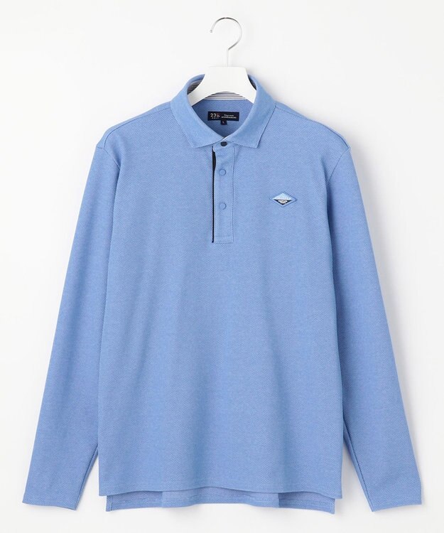 23区GOLF 長く愛せる定番人気！【MEN】【日本製】ハニカムカノコ 長袖ポロシャツ サックスブルー系