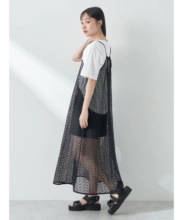 earth music&ecology レースキャミワンピース Black