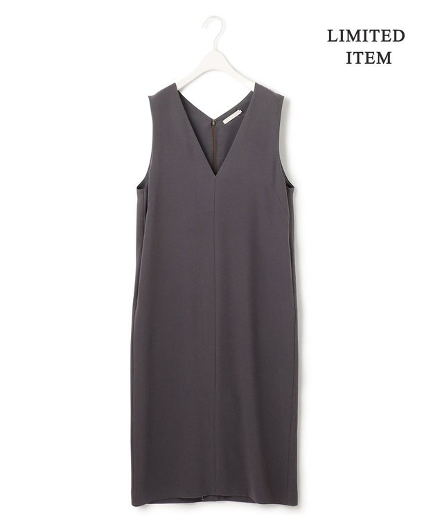 ICB 【WEB限定・洗える】BackSatinGeorgette ジャンパースカートワンピース グレー系