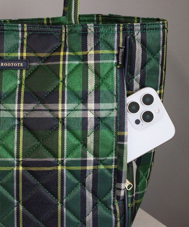 ROOTOTE 3618【自立・底板入り】EU.デリ.チェックキルト-C 01：グリーン
