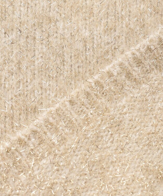 uncrave ラメ シャギー ニット バンドゥ（uncrave STANDARD） ゴールド×ホワイト