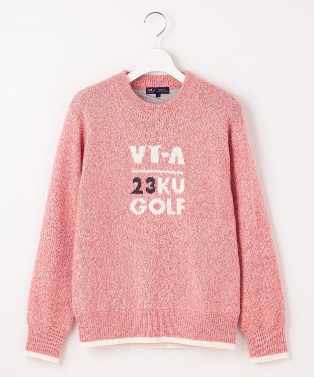 23区GOLF 【WOMEN】【蓄熱裏地付き】ウールブレンド クルーネック ニット ローズ系5