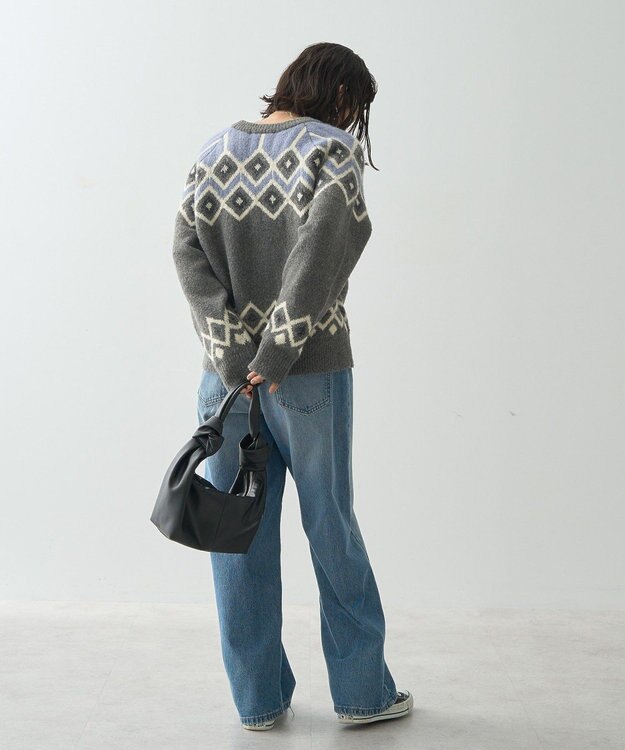 AMERICAN HOLIC フェアアイル柄ニットプルオーバー Gray Mixture