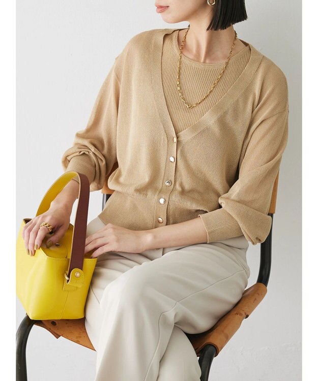 Green Parks シアーカーディガン＋タンクトップＳＥＴ Beige