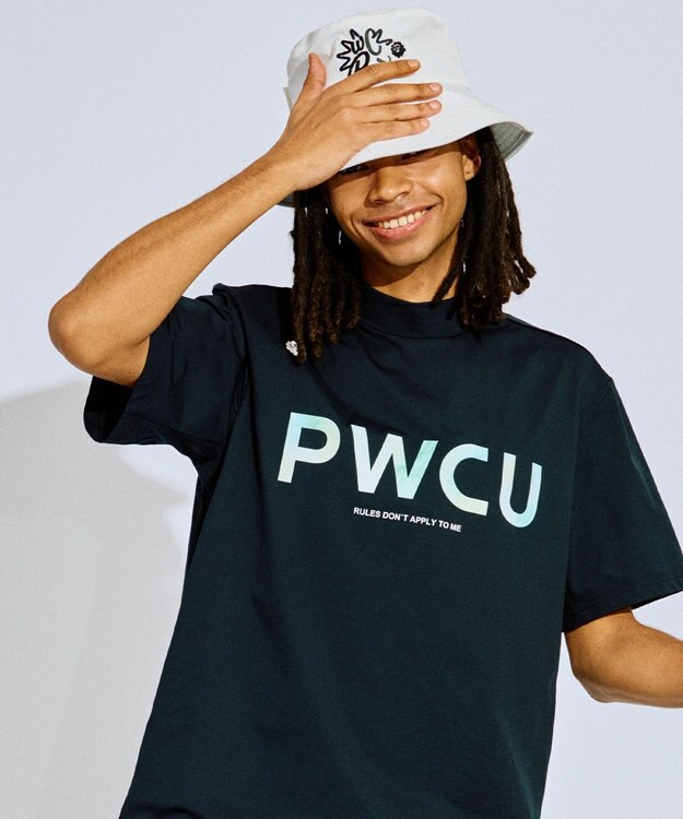 PW CIRCULUS 【吸水速乾 / UV遮蔽率99% UVカット / ストレッチ】【MEN】バックメッシュポケットモックT ゴルフ ブラック系