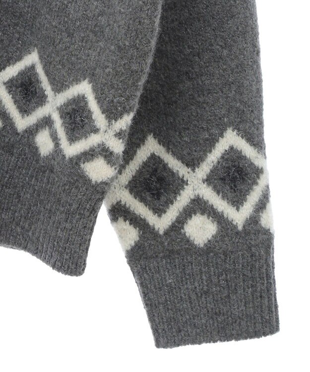 AMERICAN HOLIC フェアアイル柄ニットプルオーバー Gray Mixture