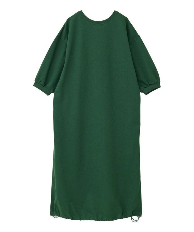 Green Parks ７分袖裏毛ドッキングロゴワンピース Green
