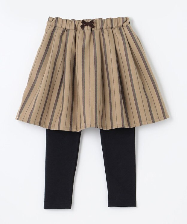 ANY KIDS ストライプスカッツ ベージュ系ストライプ