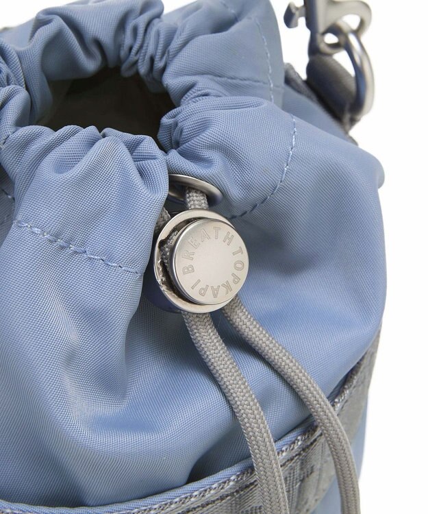 TOPKAPI 【Breath TOPKAPI】ナイロン ロゴテープ バケツ 巾着 ショルダー バッグ ブルーグレー