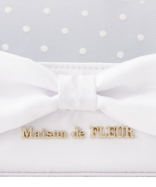 Maison de FLEUR ドットチュールラウンドポーチ Off White
