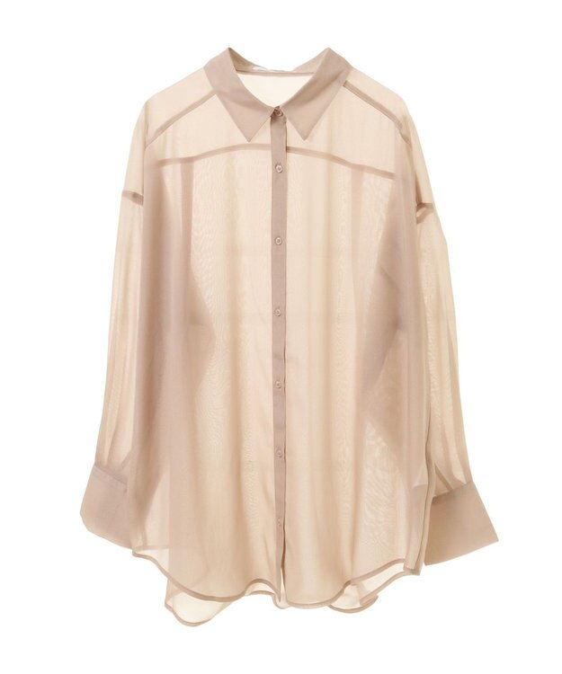 Green Parks シアーシャイニーシャツ Beige