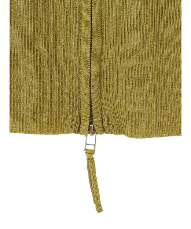 Green Parks ５分袖衿付きＺｉｐプルオーバー Black