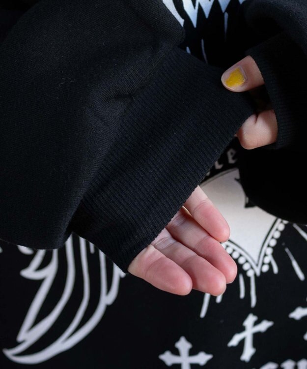 WEGO ウイングハートBIGパーカー ブラック