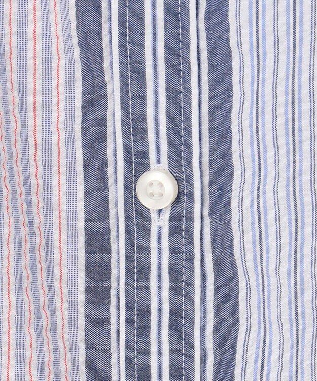 J.PRESS YORK STREET 【WOMEN】マルチストライプ シャツワンピース レッド系1