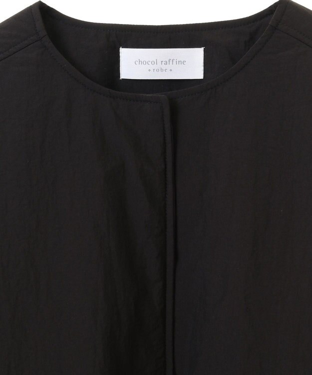 Green Parks シームレスライト中わたノーカラーブルゾン Black