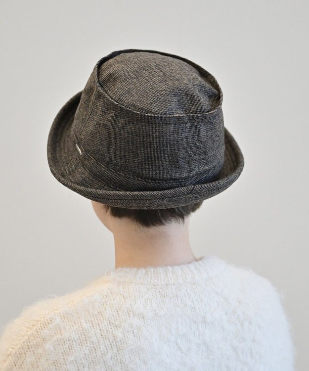 ATRENA 【Lサイズあり】ツイードポークパイ ハット ブラウン