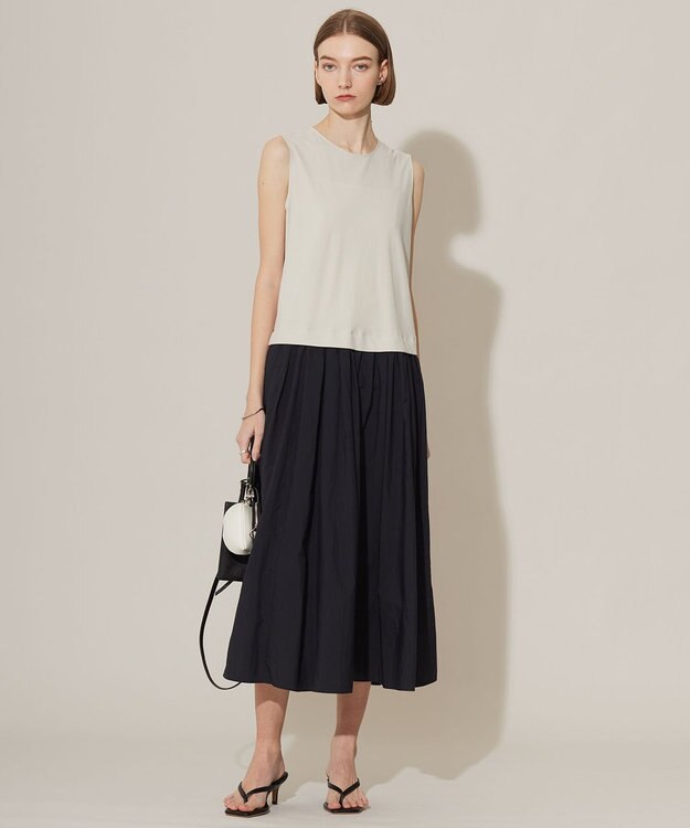 ICB L 【接触冷感・UVカット・洗える】アトラストリコット コンビドレス トープ×ブラック系