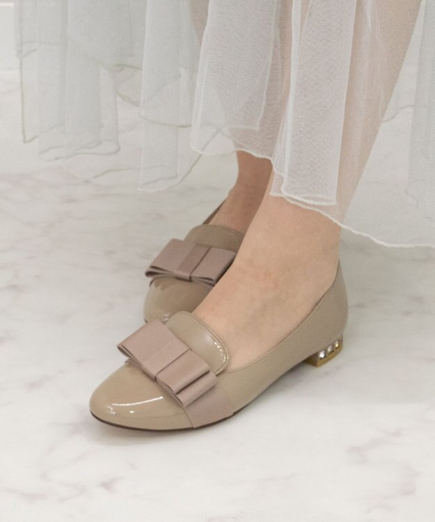 Bridget Birkin 【Bridget Birkin】ガーリーリボンローファー ダークベージュエナメル