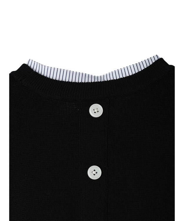 CRAFT STANDARD BOUTIQUE 【洗える】ニットベスト+シャツワンピース-SET Black