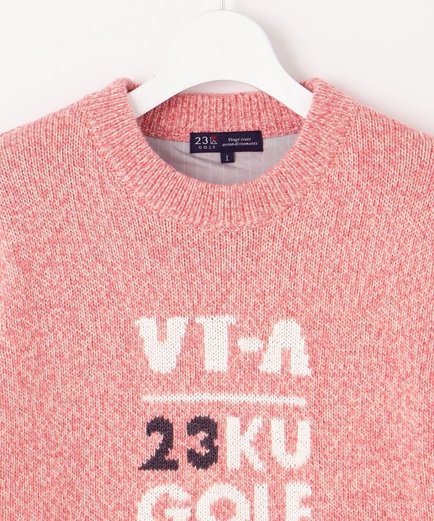 23区GOLF 【WOMEN】【蓄熱裏地付き】ウールブレンド クルーネック ニット ローズ系5
