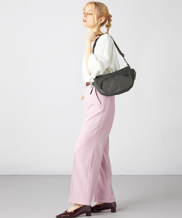 LA BAGAGERIE 【MONICA】サイドジップミニショルダーバッグ ダークグレー