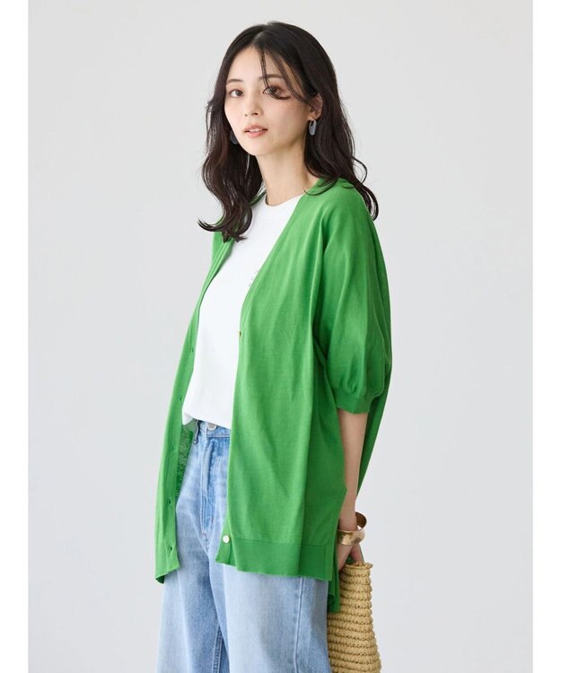 AMERICAN HOLIC ＵＶカットポンチョニットカーディガン Green