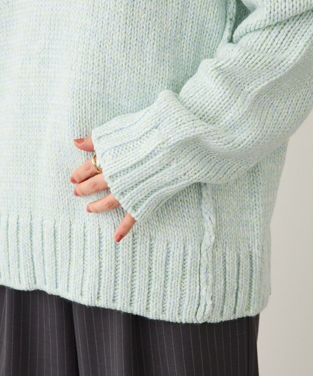 CRAFT STANDARD BOUTIQUE アウトリンキングミックスニットプルオーバー Light Blue