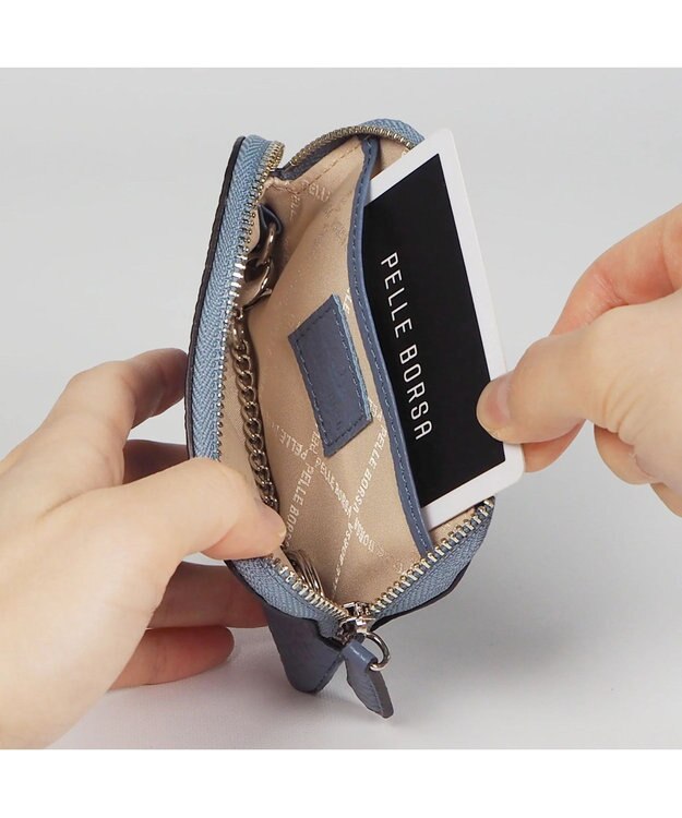 PELLE BORSA ラウンドファスナーキーポーチ Comfy コンフィー 6712 サックスブルー