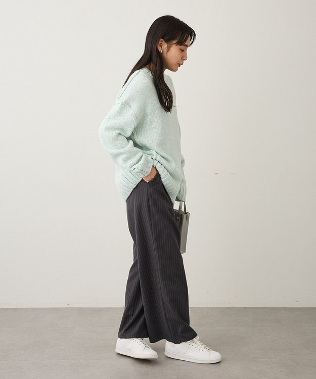 CRAFT STANDARD BOUTIQUE アウトリンキングミックスニットプルオーバー Light Blue