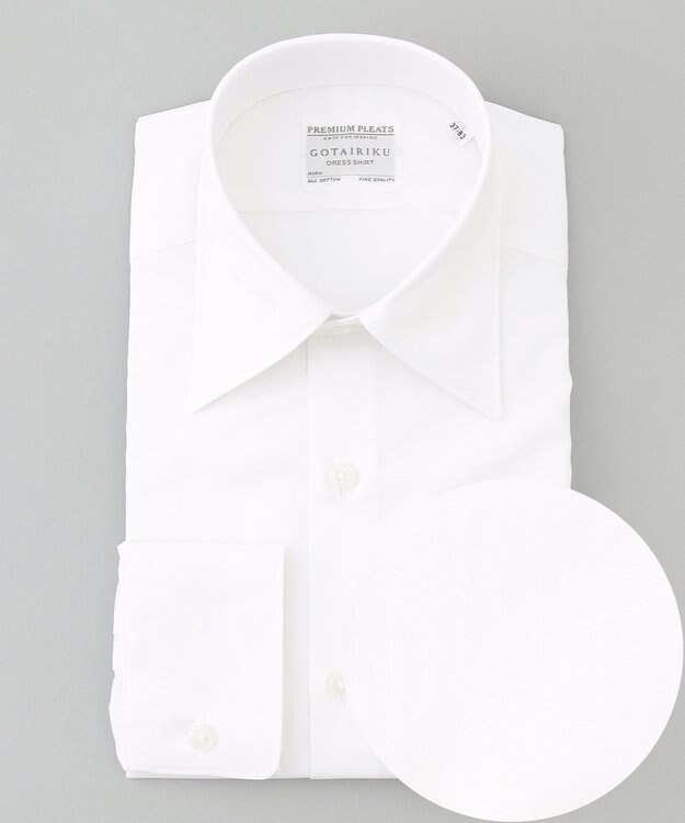 GOTAIRIKU 【形態安定】PREMIUMPLEATS_レギュラーカラー 通年ドレスシャツ_コンバーチブル仕様(25年モデル) ホワイト系