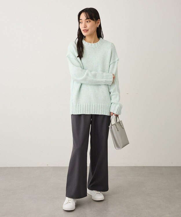 CRAFT STANDARD BOUTIQUE アウトリンキングミックスニットプルオーバー Light Blue