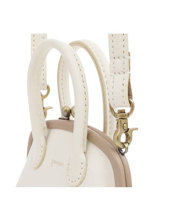 genten ミネルヴァキッコ 口金ショルダーバッグ アイボリー