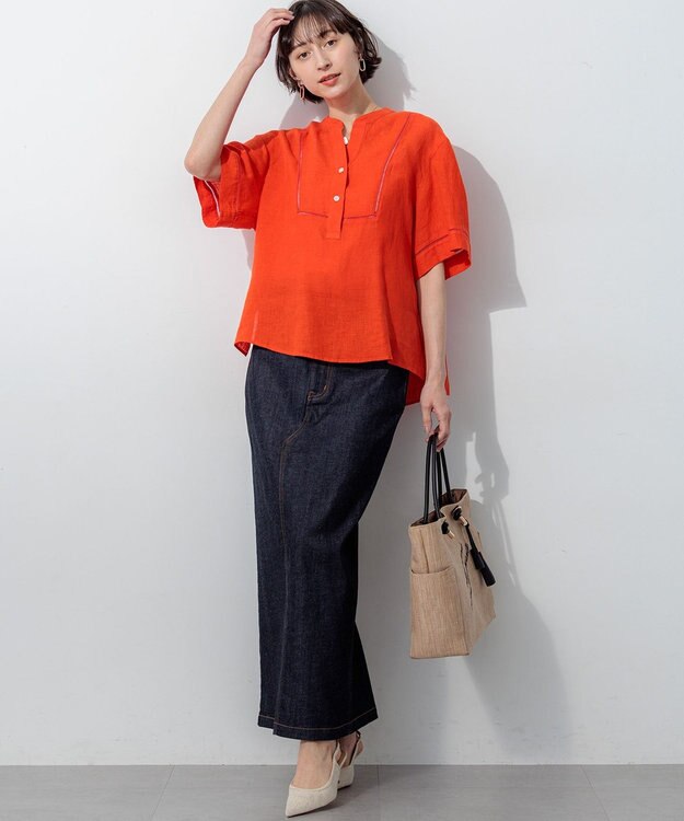 23区 23区DENIM Iライン デニムスカート ネイビー系