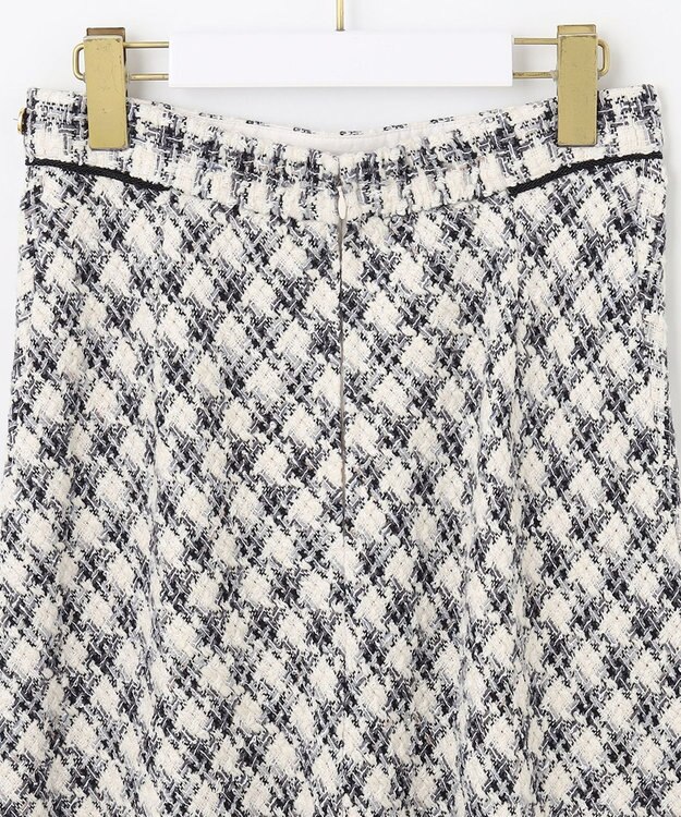 ANY SIS L パフィツイードミディ スカート アイボリー系