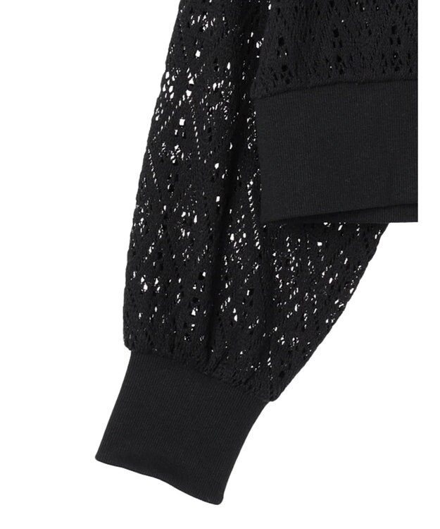 earth music&ecology ラッセルレースカーディガン Black