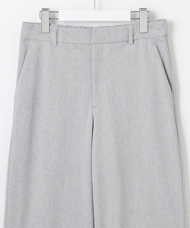 J.PRESS LADIES L 【洗える】リネンライクジャージー ワイド パンツ ライトグレー系