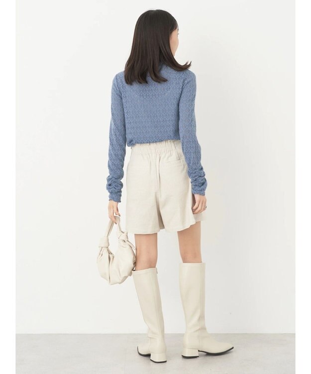 earth music&ecology 起毛レースハイネックインナー Blue