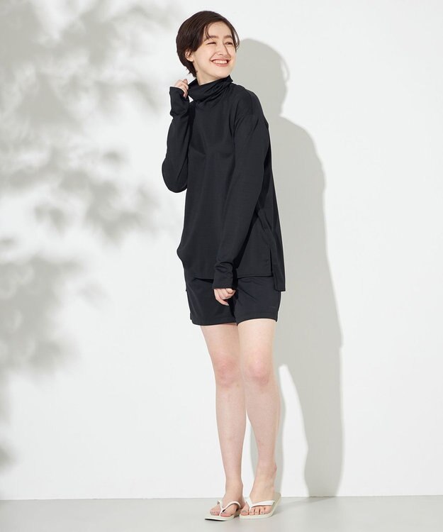 HELLY HANSEN 【UVカット・耐海水・耐塩素】ロングスリーブシャルムラッシュガードハイネック ブラック