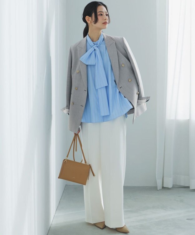 23区 スクエアフラット ショルダーバッグ キャメル系