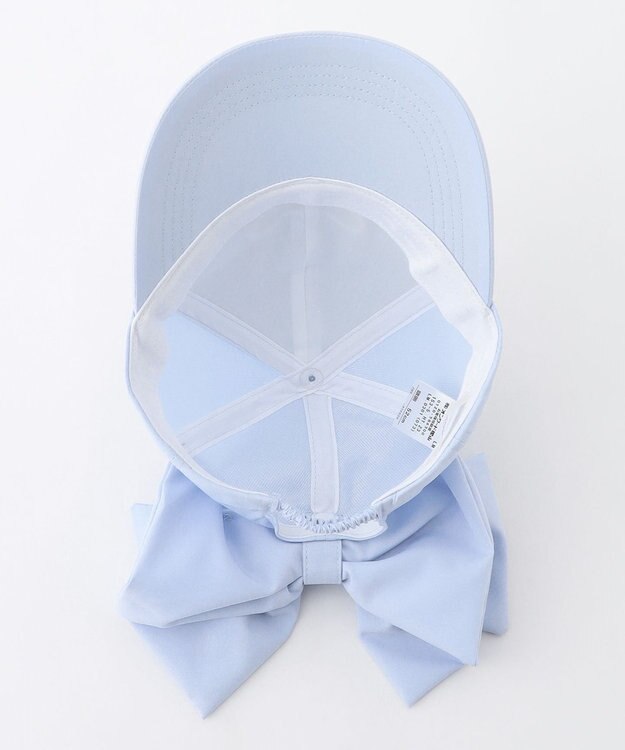 ANY KIDS 【日よけ付き】2WAYリボン刺繍キャップ サックスブルー