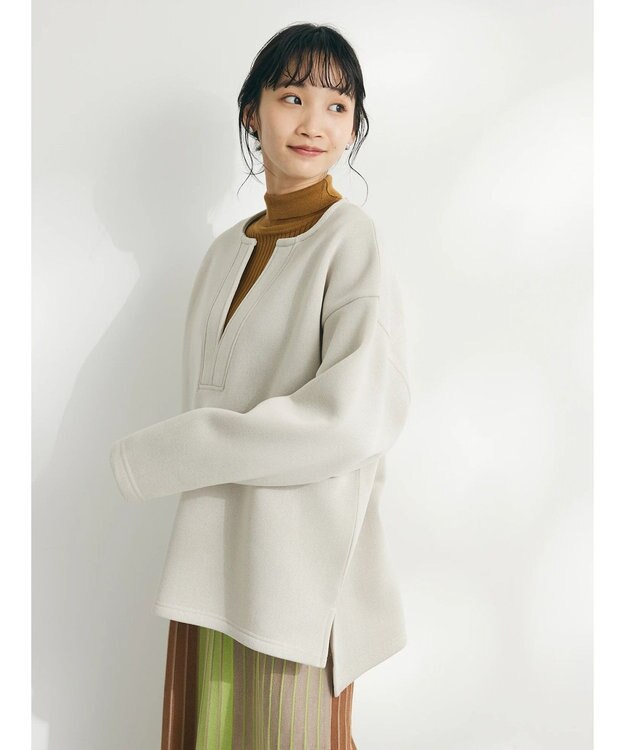 CRAFT STANDARD BOUTIQUE ニットフリースキーネックプルオーバー Ivory