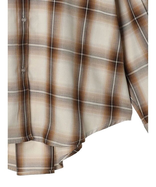 AMERICAN HOLIC イージーケアバックタックシャツ Check Ivory