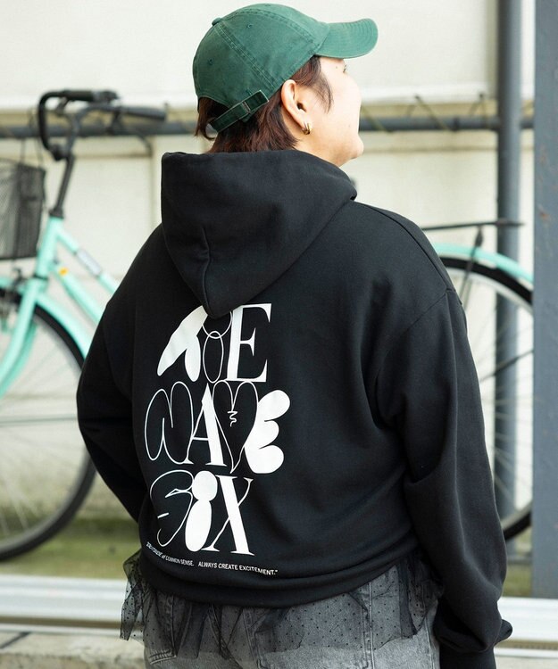 NAVE 【xNAVE】Six Sence Recordコラボ グラフィックフーディスウェット ブラック系